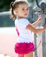 RuffleButts Fuchsia Woven Diaper Cover