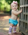 RuffleButts Ocean Blue Woven Diaper Cover