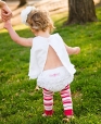 RuffleButts White Woven Diaper Cover