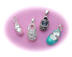 Sterling Silver<BR>Baby Shoe Pendants
