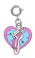 Ballet Slipper Heart Charm