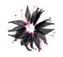Pink & Black<BR>Rhinestone Scrunchie