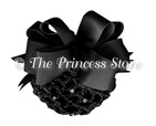 Black Hair Bow with Rhinestone Snood