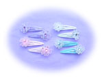 Small Rhinestone Flower Hair Clip Pair