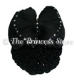 Black Deluxe Rhinestone Bow Snood