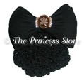 Black Deluxe Rhinestone Rose Snood