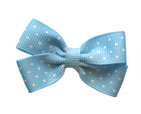 Small Blue Polka<BR>Dot Ribbon Hair Bow