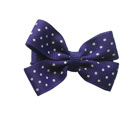 Small Purple Polka<BR>Dot Ribbon Hair Bow
