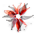 White Red & Black<BR>Rhinestone Scrunchie