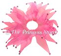 12pc Hot Pink Rhinestone Scrunchie