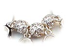 Silver Tone Pave' Spacer Bead