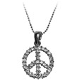 Crystal Peace Sign Necklace