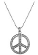 Crystal Peace Sign Necklace